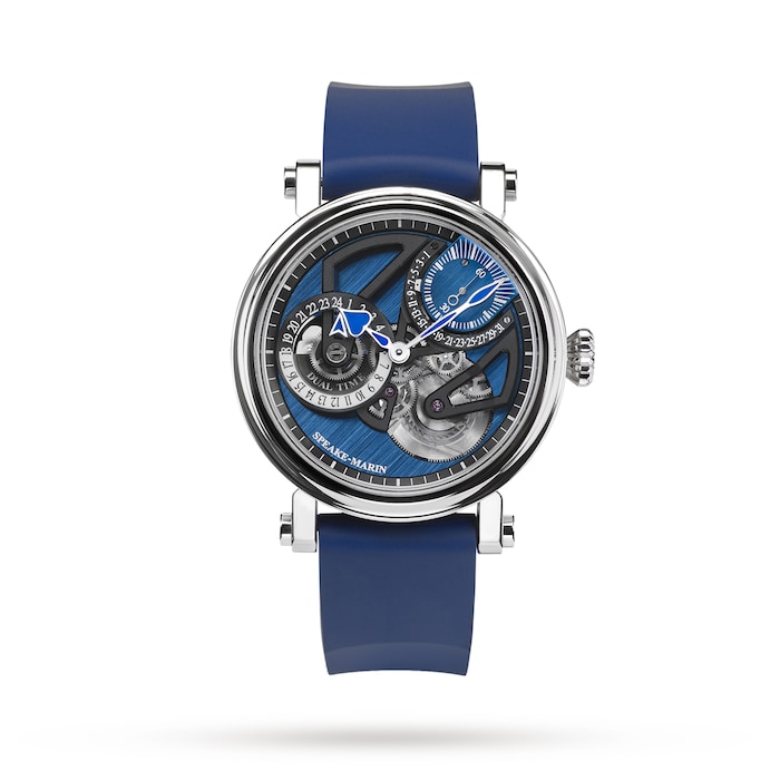 Speake-Marin One & Two Dual Time Watches of Switzerland Group Exclusive Limited Edition 42mm Blue