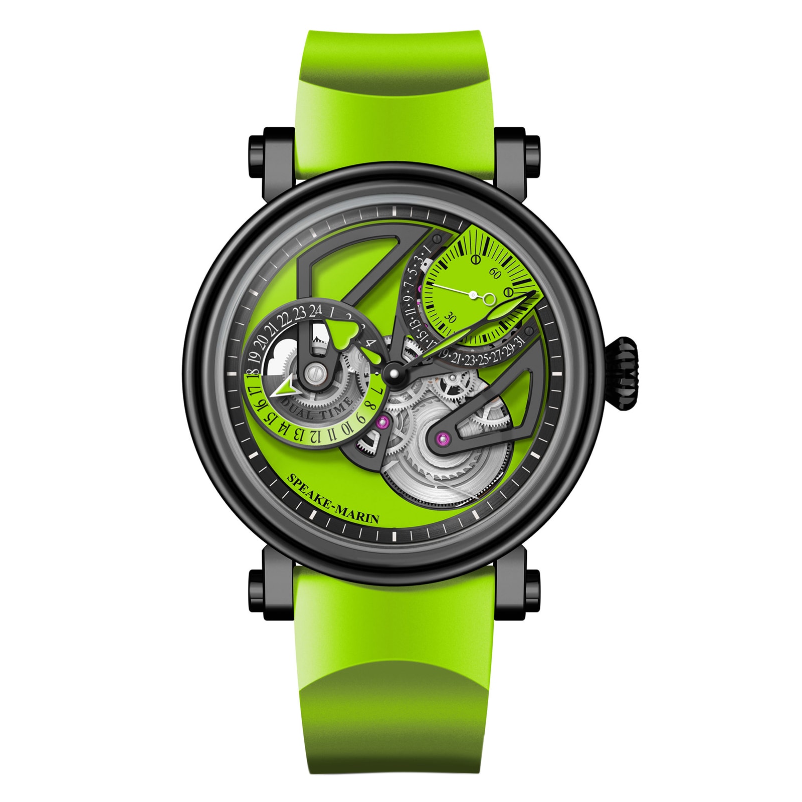 Speake-Marin Dual Time Lime 42mm Limited Edition Mens Watch Green