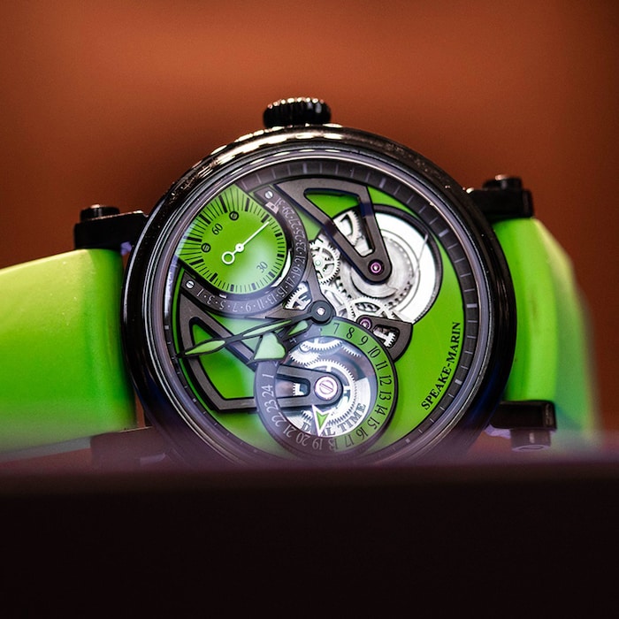 Speake-Marin Dual Time Lime 42mm Limited Edition Mens Watch Green