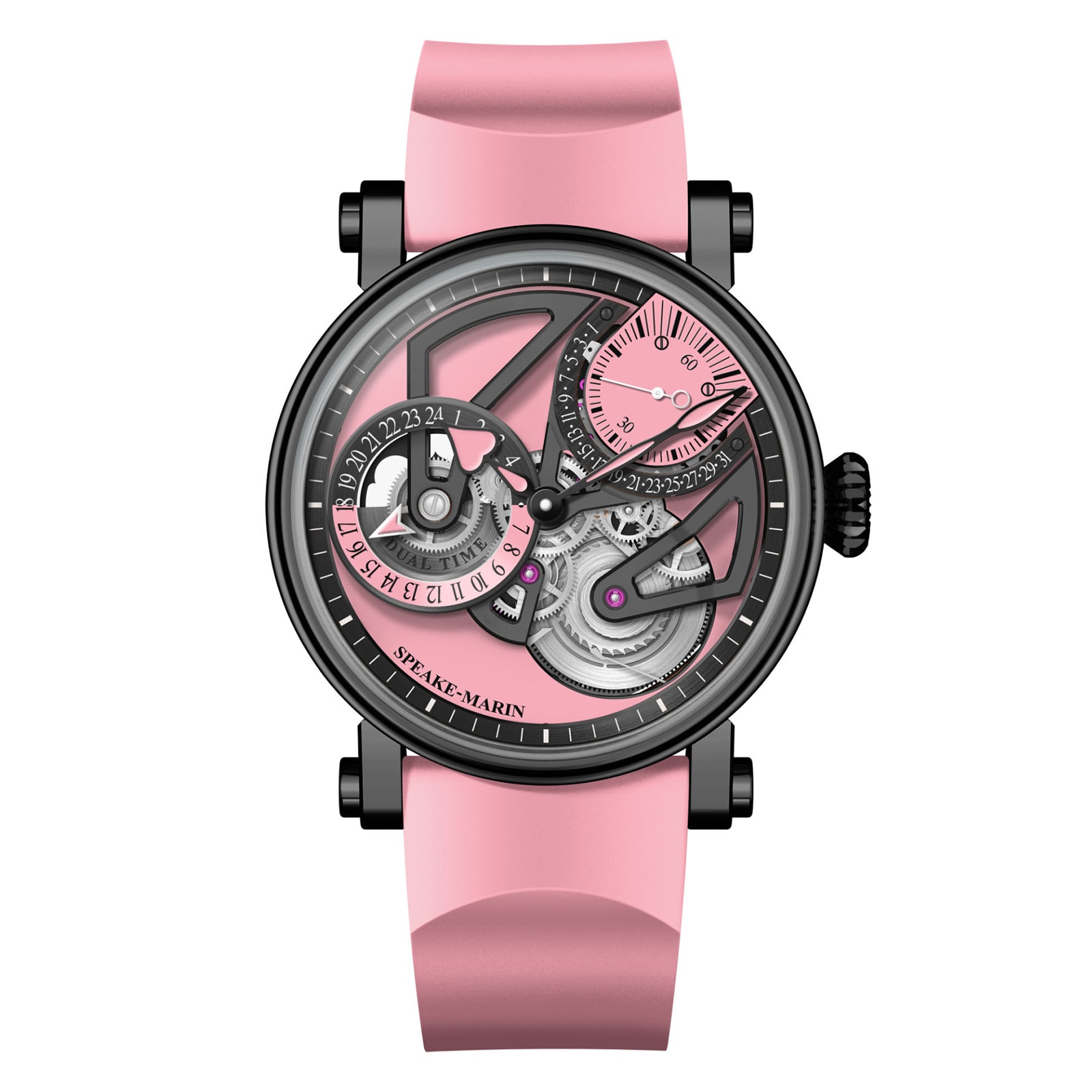 Speake-Marin Dual Time 38mm Mens Watch Pink
