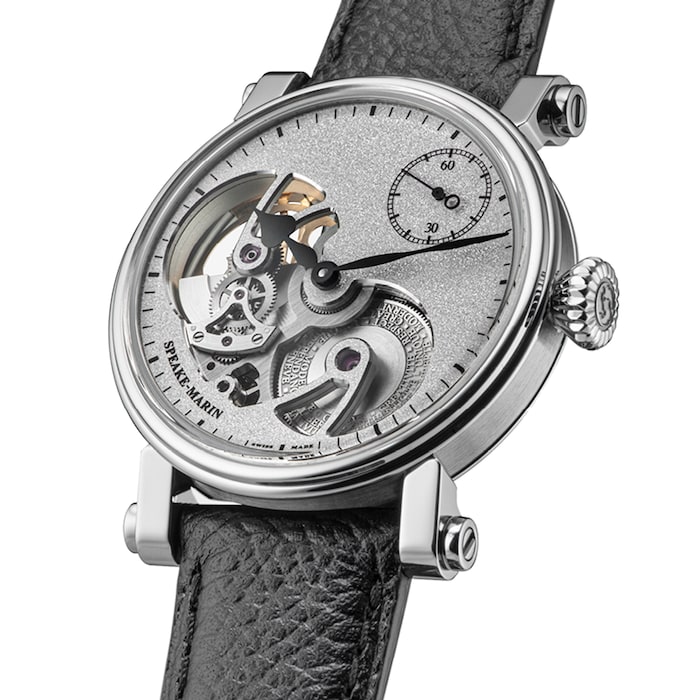 Speake-Marin Openworked Sandblasted Titanium 42mm Mens Watch Silver