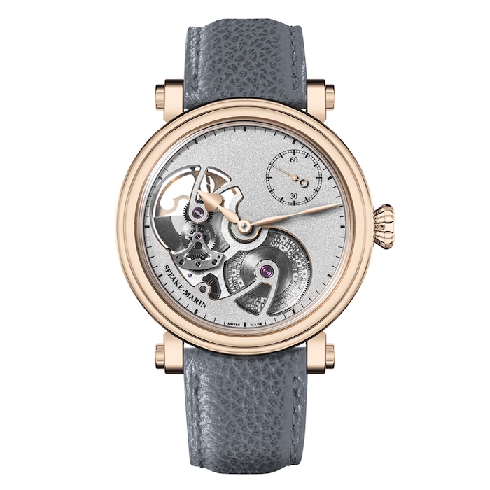 Speake-Marin Openworked Sandblasted Red Gold 42mm Mens Watch Silver