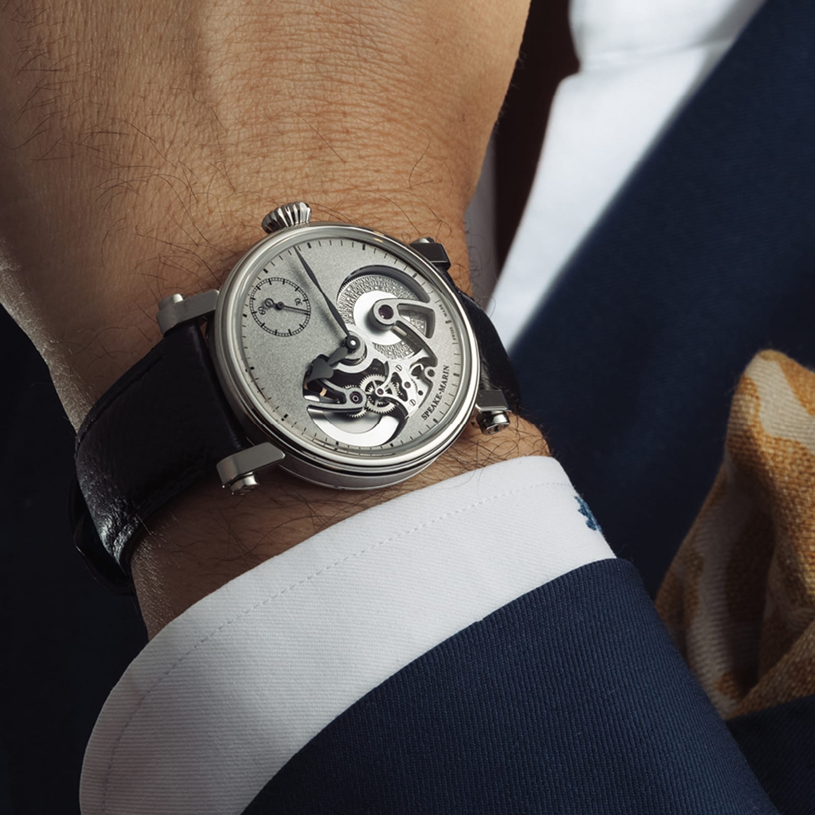 Speake-Marin Openworked Sandblasted Titanium 38mm Mens Watch Silver