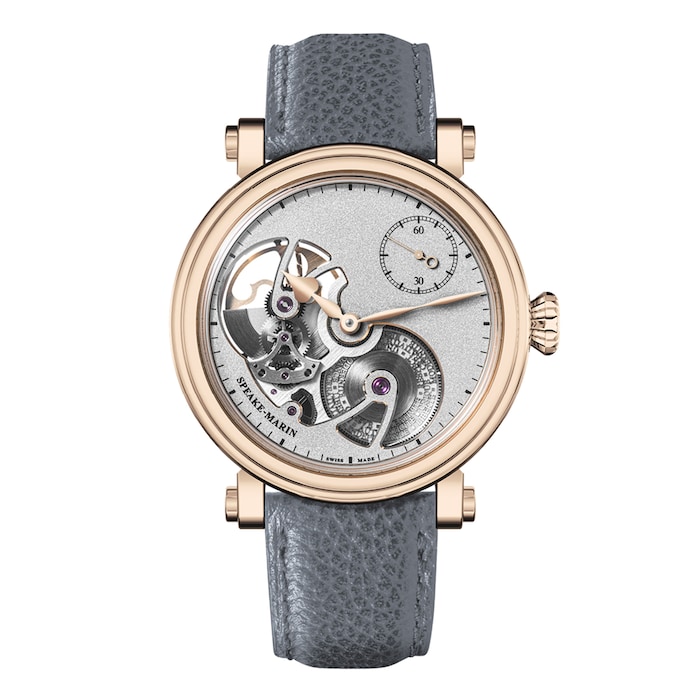 Speake-Marin Openworked Sandblasted Red Gold 38mm Mens Watch Silver