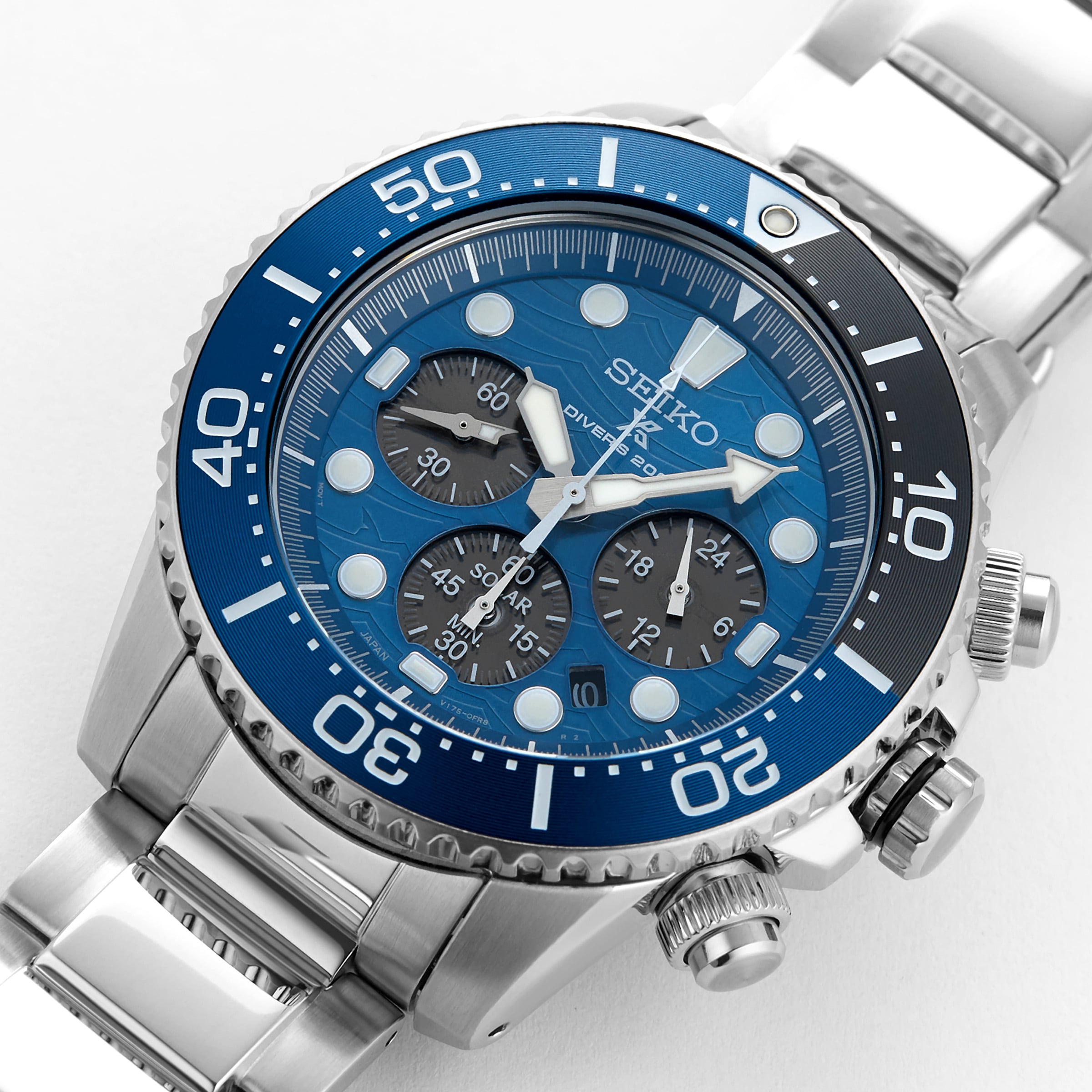 Seiko solar chronograph save the clearance ocean