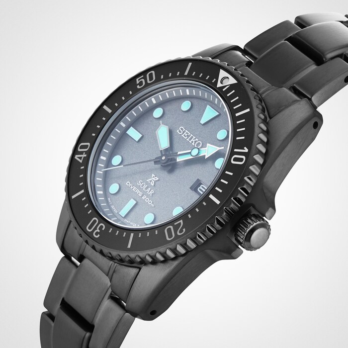 Seiko Prospex Black Series' Solar Diver's 1965 Re-Interpretation   Mens Watch Limited Edition SNE587P1 | Watches Of Switzerland UK
