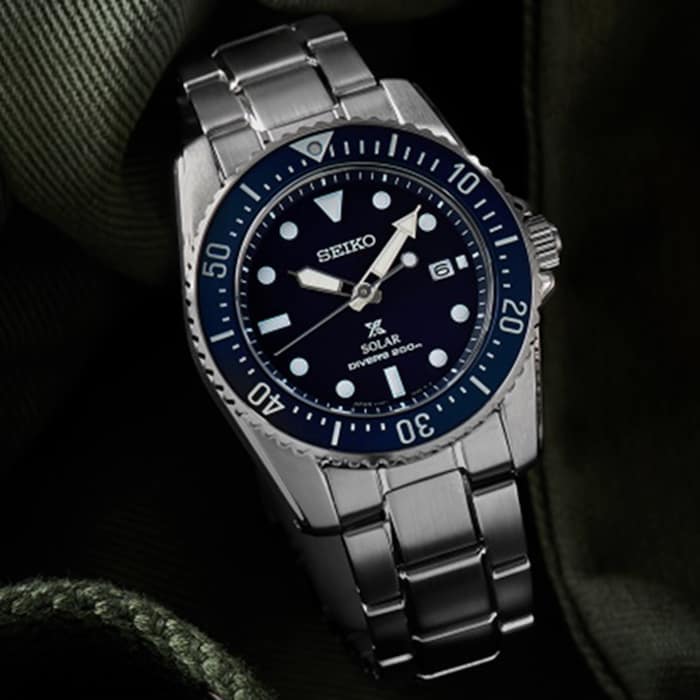 Seiko Prospex Compact Solar Scuba Diver Blue 38.5mm Mens Watch
