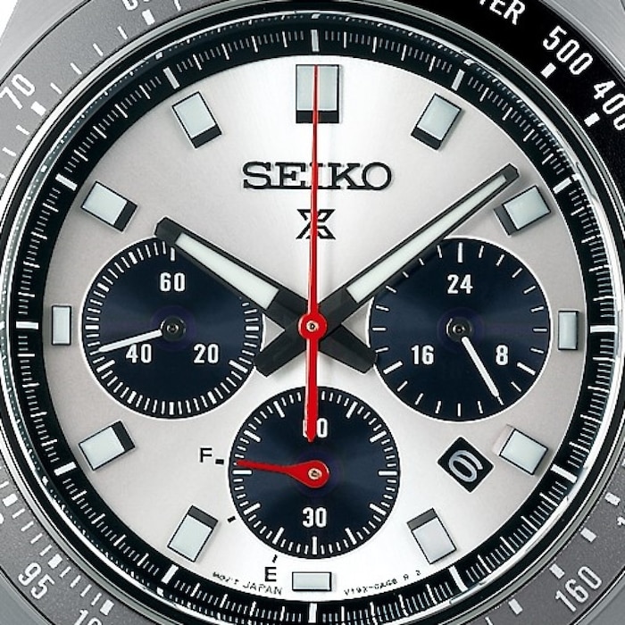 Seiko Prospex Speedtimer Go Large Solar Chronograph 41.5mm Mens Watch Silver