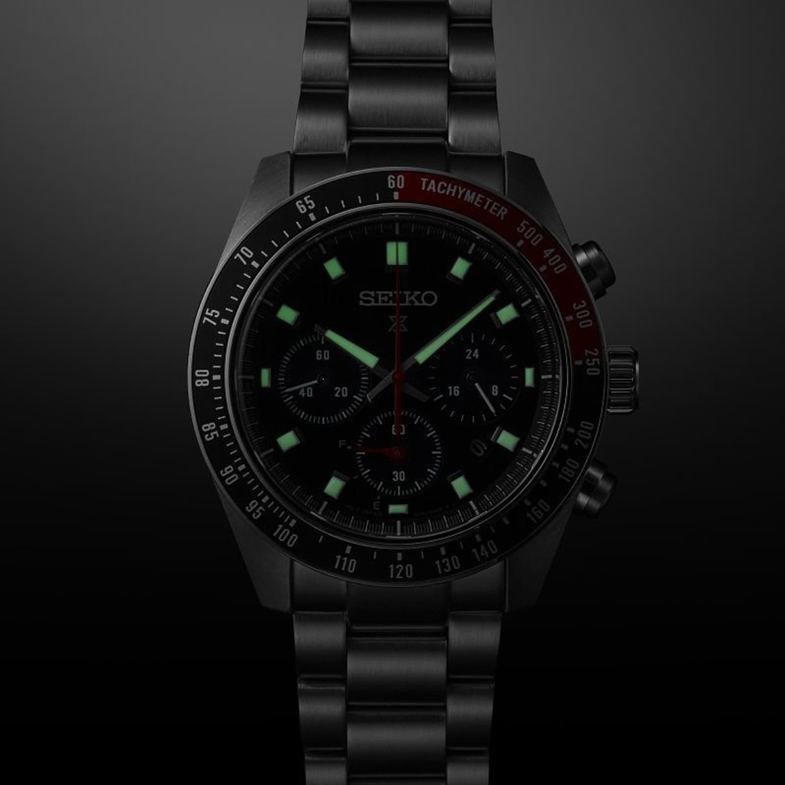 SEIKO PROSPEX Speedtimer ‘Go Large’ Solar Chronograph 41.5mm Mens Watch Black