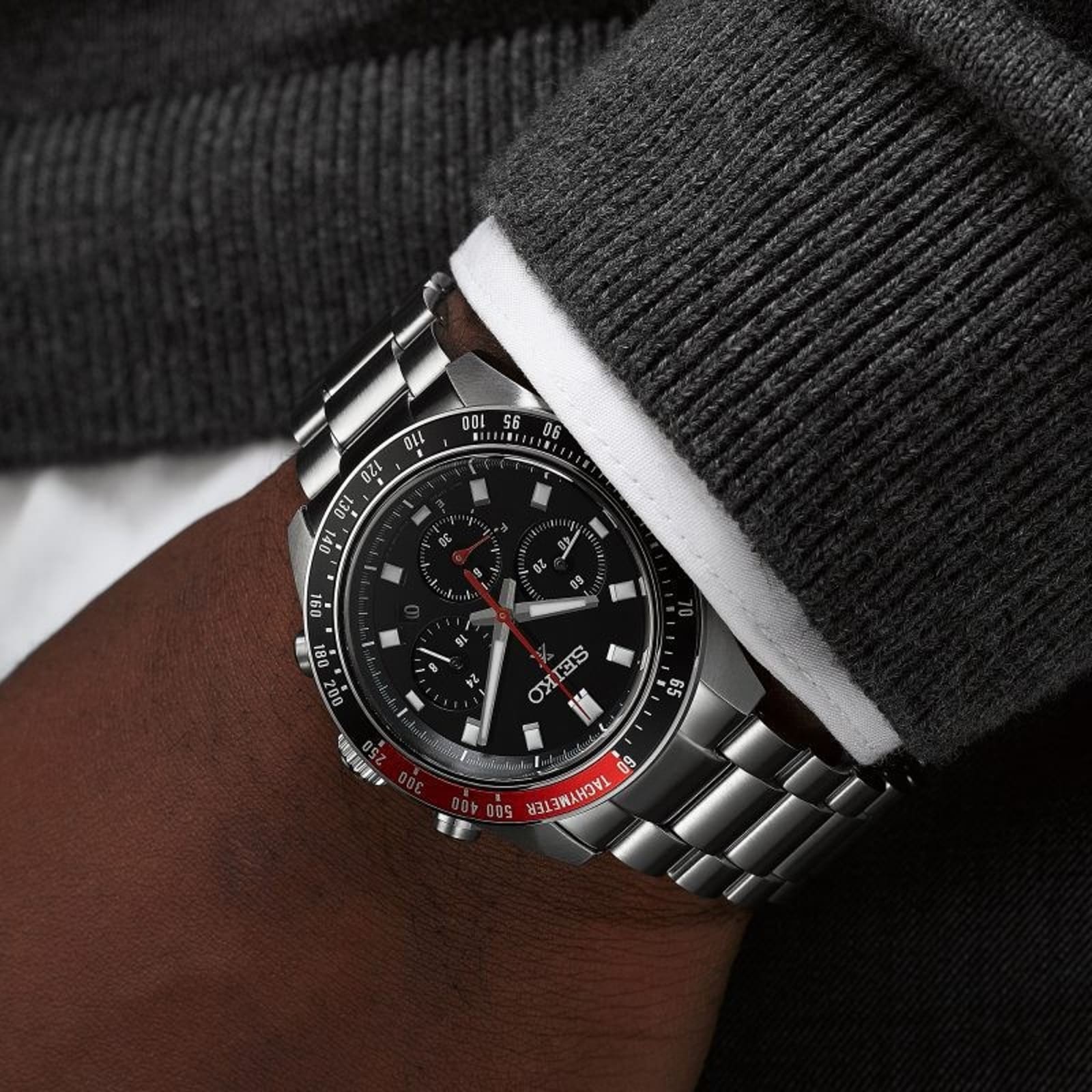 SEIKO PROSPEX Speedtimer ‘Go Large’ Solar Chronograph 41.5mm Mens Watch Black