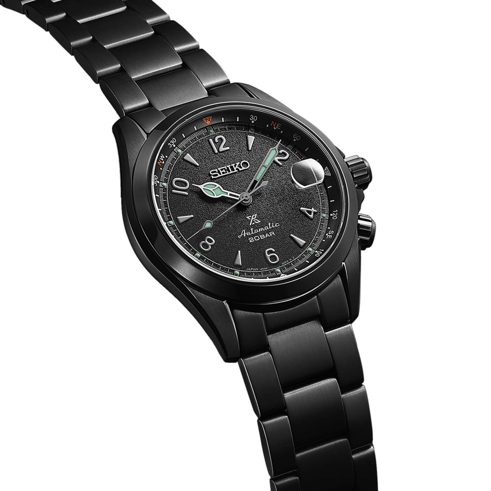 Seiko black alpinist hot sale