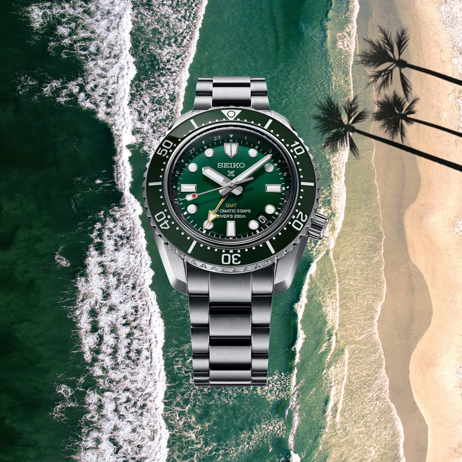 Seiko Prospex Divers GMT Marine Green 42mm Mens Watch 1968 Modern Re interpretation SPB381J1 Goldsmiths