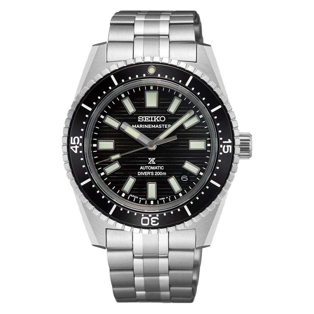 Seiko Prospex Black Dark Water Marinemaster 1965 Reinterpretation Diver 39.5mm Mens Watch Black
