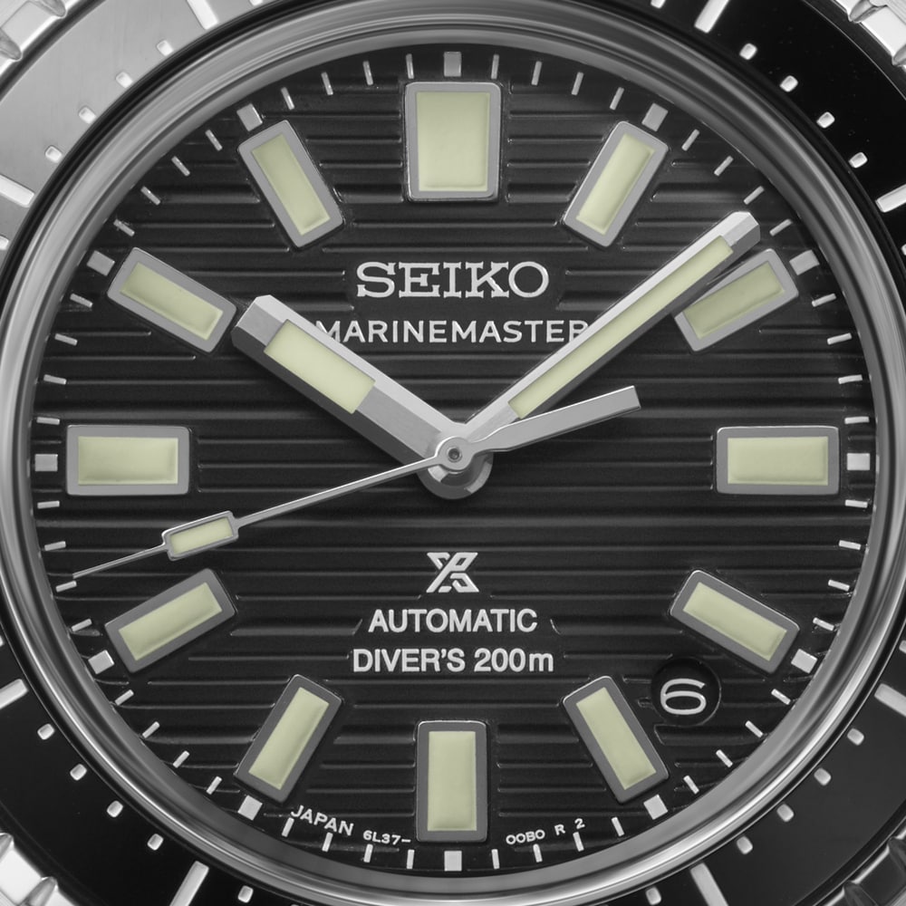 Seiko Prospex Black Dark Water Marinemaster 1965 Reinterpretation Diver 39.5mm Mens Watch Black