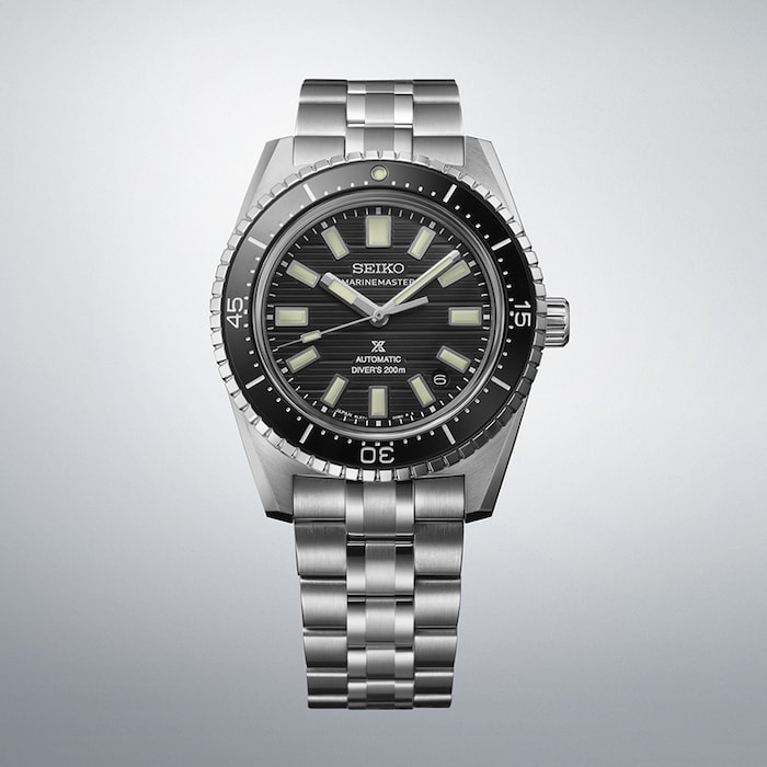 Seiko Prospex Black Dark Water Marinemaster 1965 Reinterpretation Diver 39.5mm Mens Watch Black