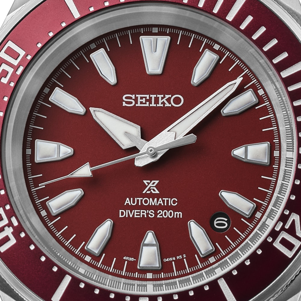 Seiko Prospex 4R Red 'Shog-urai' Diver 41.7mm Mens Watch