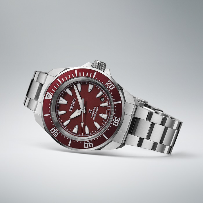 Seiko Prospex 4R Red 'Shog-urai' Diver 41.7mm Mens Watch