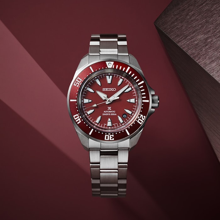 Seiko Prospex 4R Red 'Shog-urai' Diver 41.7mm Mens Watch