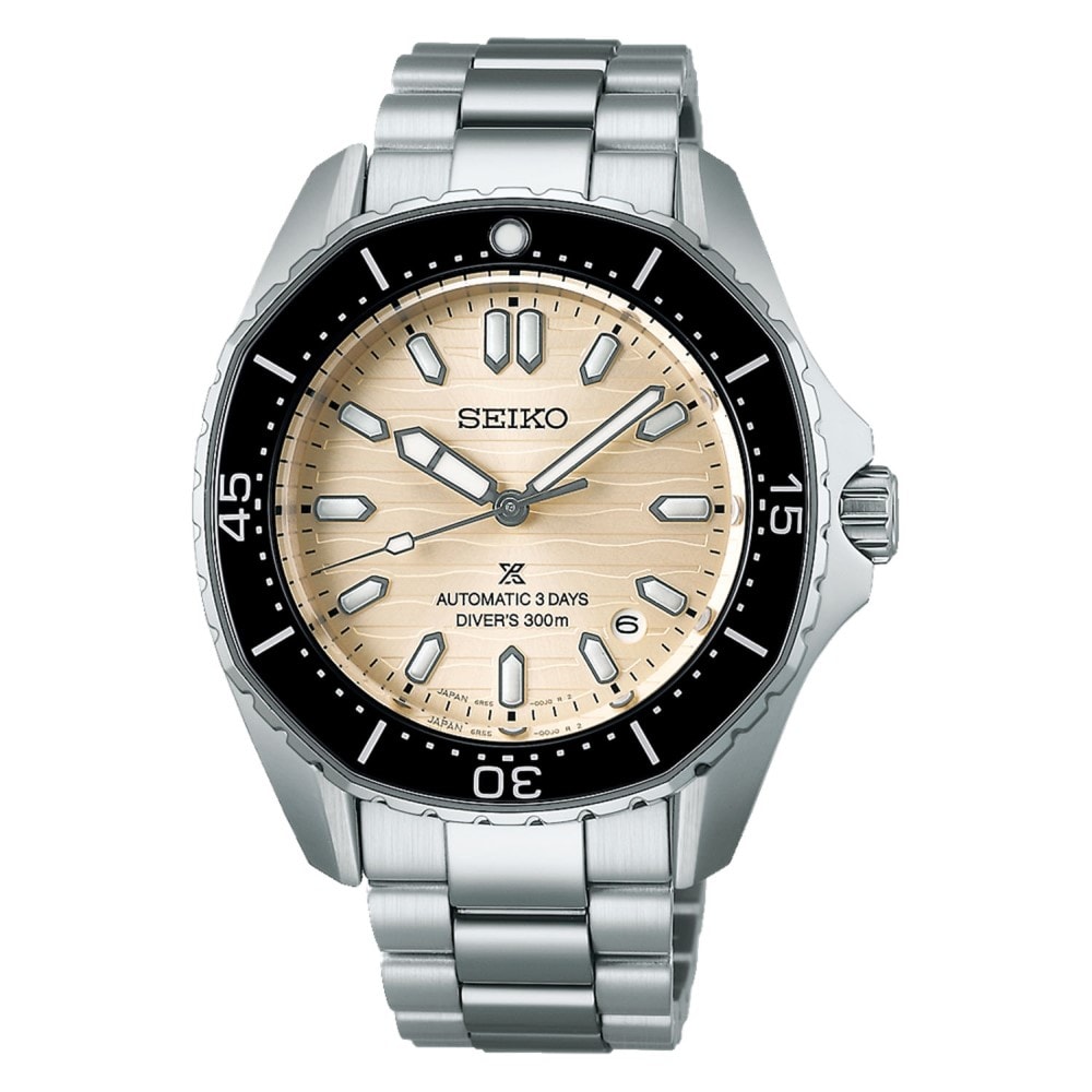 Seiko Prospex Diver's 41mm Bracelet Mens Watch Polygonal in Pearl-White Dial