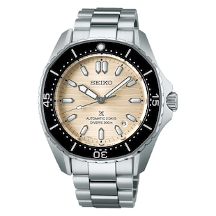 Seiko Prospex Diver's 41mm Bracelet Mens Watch Polygonal in Pearl-White Dial