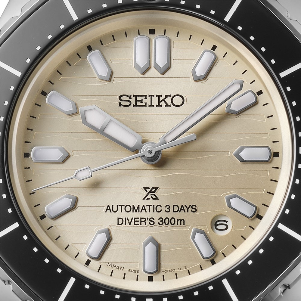 Seiko Prospex Diver's 41mm Bracelet Mens Watch Polygonal in Pearl-White Dial