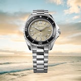 Seiko Prospex Diver's 41mm Bracelet Mens Watch Polygonal in Pearl-White Dial