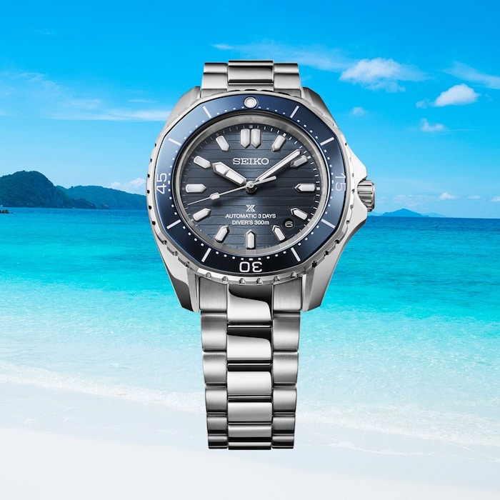 Seiko Prospex Diver's 41mm Bracelet Watch Polygonal in Coastline Cobalt Blue