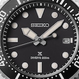 Seiko Prospex Solar Diver's 41mm Mens Bracelet Watch Black Dial