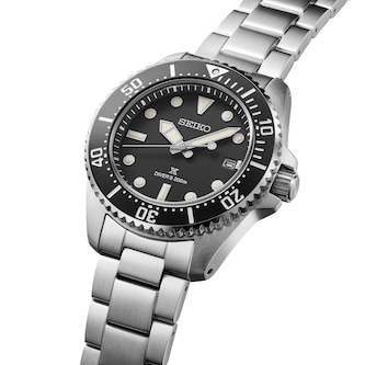 Seiko Prospex Solar Diver's 41mm Mens Bracelet Watch Black Dial