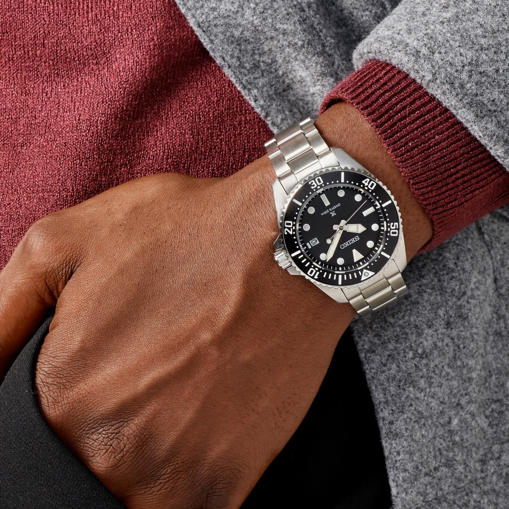 Seiko Prospex Solar Diver's 41mm Mens Bracelet Watch Black Dial Seiko Prospex Solar Diver's 41mm Mens Bracelet Watch Black Dial