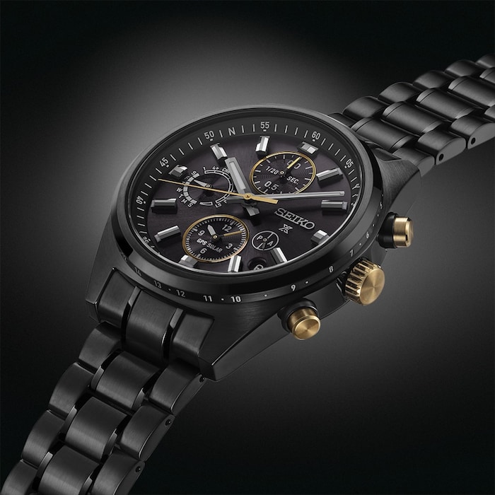 Seiko Prospex GPS Solar Chronograph Speedtimer 42mm Limited Edition 100th Anniversary of Seiko in Black