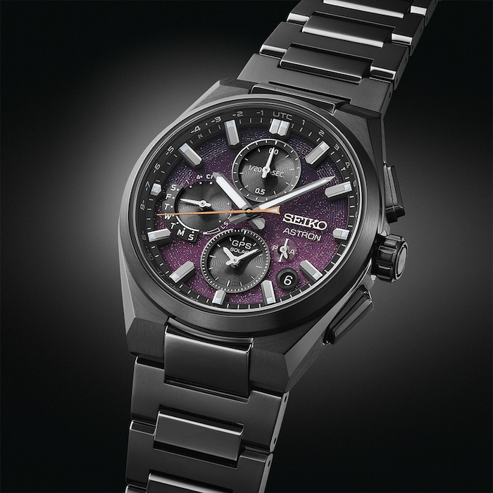 Seiko Prospex Astron GPS Solar 5X Dual Time Chronograph 'Yozakura' - Cherry Blossom by Night - Limited Edition Mens Watch