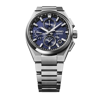 Seiko Prospex Astron GPS Solar 5X83 Dual-Time Chronograph 42mm Mens Watch Blue