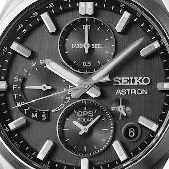 Seiko Prospex Astron GPS Solar 5X83 Dual-Time Chronograph 42mm Mens Watch Grey