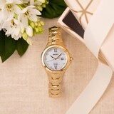 Seiko Coutura Ladies’ Diamond Set Mother of Pearl Dial Gold Tone Bracelet Watch