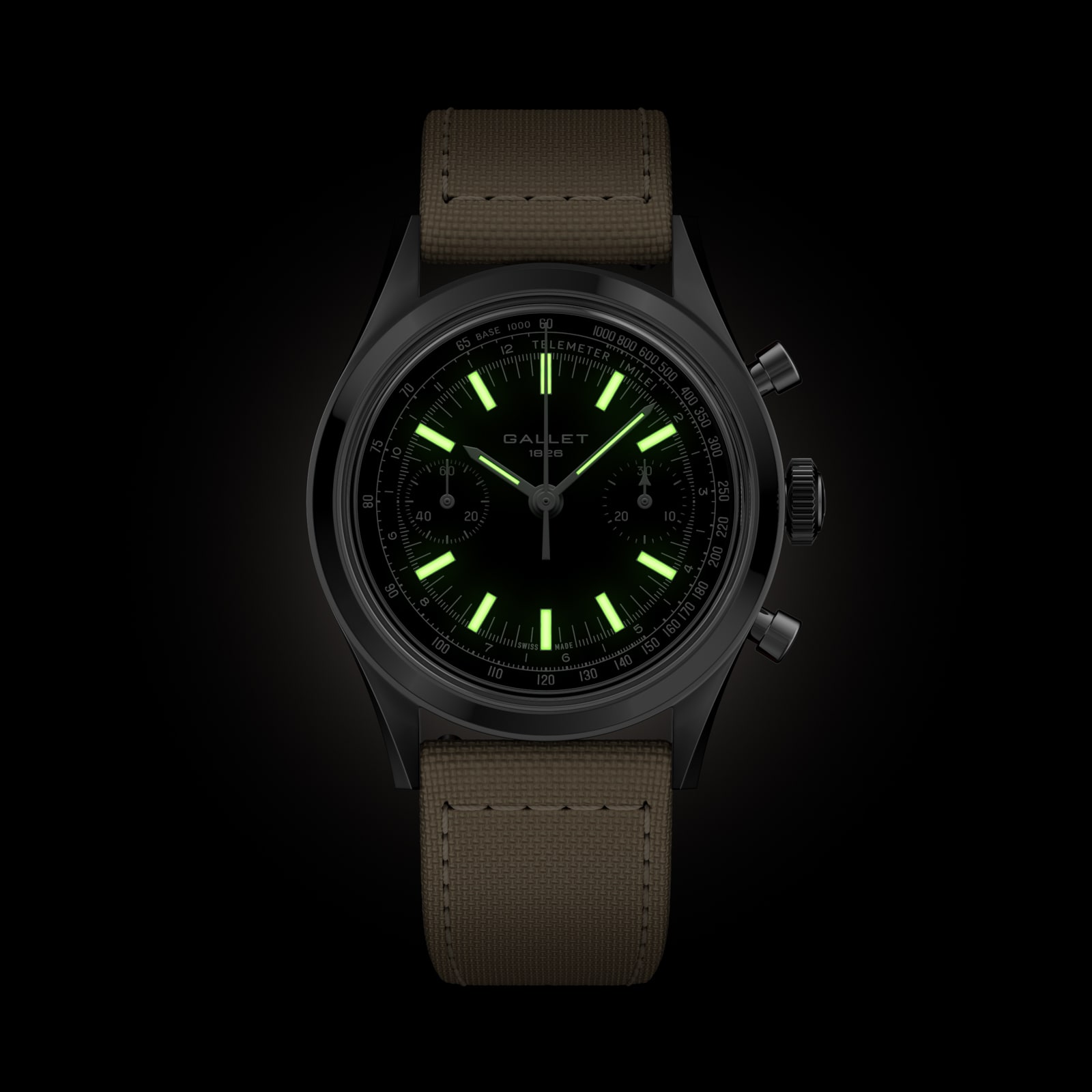 Gallet Classics B09 Tribute to Multichron 38mm Unisex Watch Black Dial Fabric Gallet Classics B09 Tribute to Multichron 38mm Unisex Watch Black Dial Fabric