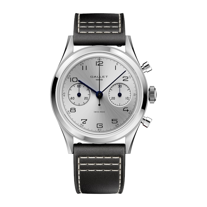 Gallet Classics B09 Tribute to Silverlight 38mm Unisex Watch Silver Dial Leather