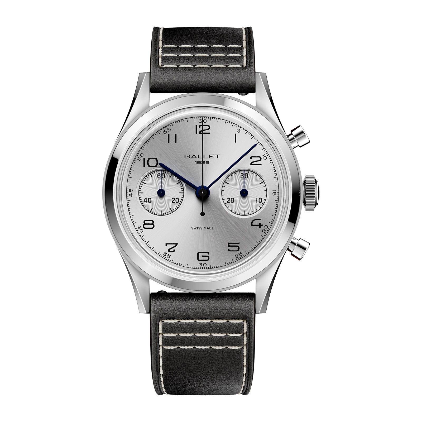 Gallet Classics B09 Tribute to Silverlight 38mm Unisex Watch Silver Dial Leather