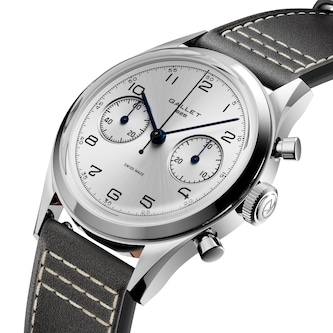 Gallet Classics B09 Tribute to Silverlight 38mm Unisex Watch Silver Dial Leather