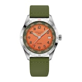 Gallet Flying Officer Chronograph Automatic 40mm Unisex Watch Orange Dial Fabric