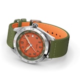 Gallet Flying Officer Chronograph Automatic 40mm Unisex Watch Orange Dial Fabric