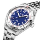 Gallet Flying Officer Chronograph Automatic 40mm Unisex Watch Blue Dial
