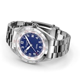 Gallet Flying Officer Chronograph Automatic 40mm Unisex Watch Blue Dial