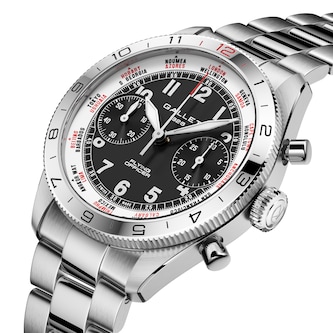 Gallet Flying Officer Chronograph Automatic 40mm Unisex Watch Black Dial Gallet Flying Officer Chronograph Automatic 40mm Unisex Watch Black Dial