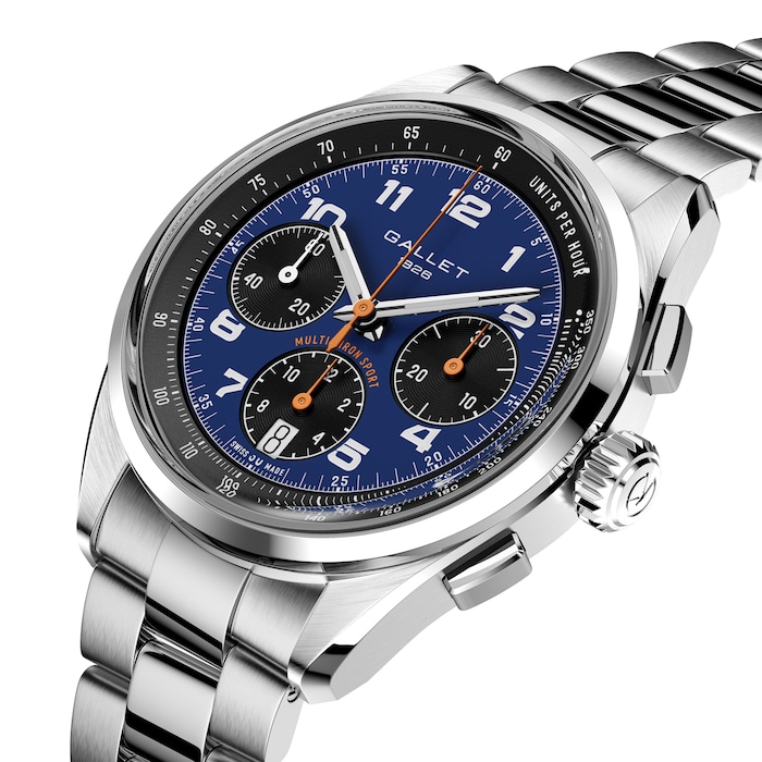 Gallet Multichron Sport Chronograph Automatic 41mm Unisex Watch Blue Dial