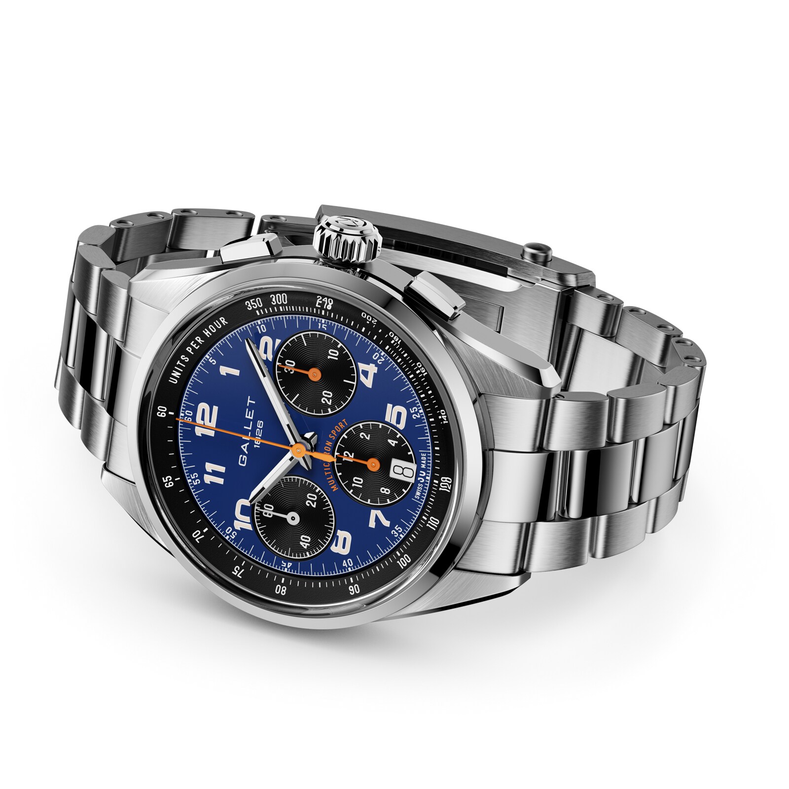 Gallet Multichron Sport Chronograph Automatic 41mm Unisex Watch Blue Dial