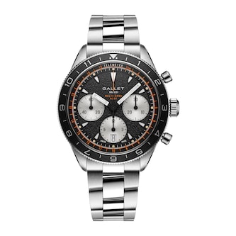 Gallet Multichron Pilot Chronograph Automatic 42mm Unisex Watch Black Dial