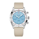 Gallet Flying Officer Chronograph Automatic 40mm Unisex Watch Sky Blue Dial Fabric