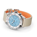 Gallet Flying Officer Chronograph Automatic 40mm Unisex Watch Sky Blue Dial Fabric