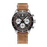 Gallet Multichron Pilot Chronograph Automatic 42mm Unisex Watch Black Dial Leather